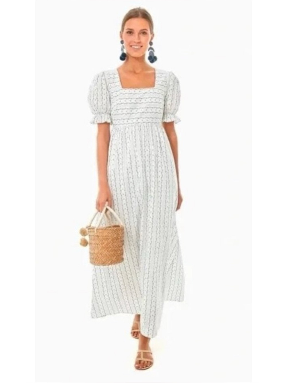 Tuckernuck Pomander Place Pippa Floral Square Neck Puff Sleeve Dress Size XS - Picture 1 of 9
